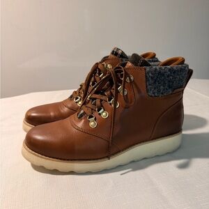 Cole Haan Womens Brown Leather Ankle Boots // Waterproof for Winter/Rain Size 8